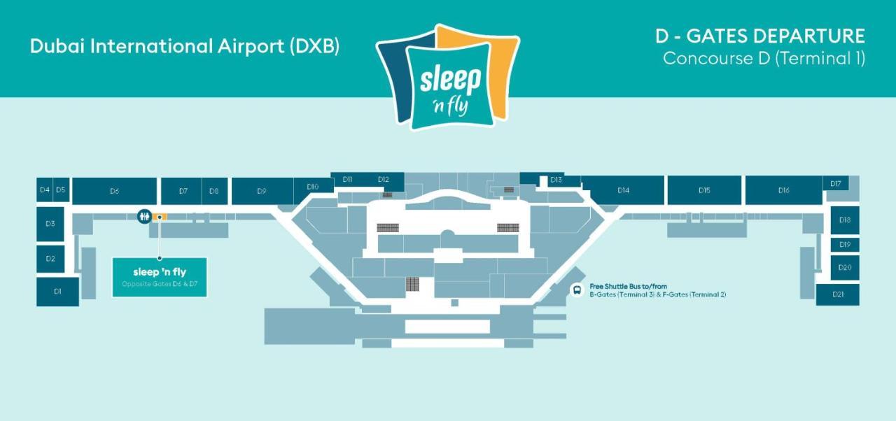 Sleep 'N Fly Sleep Lounge, D-Gates Terminal 1 - Transit Only Dubai Exterior foto